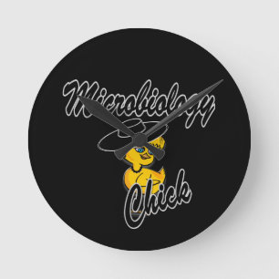 Microbiology Chick #4 Round Clock