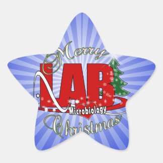 MICROBIOLOGY CHRISTMAS MEDICAL LABORATORY TECH STAR STICKER