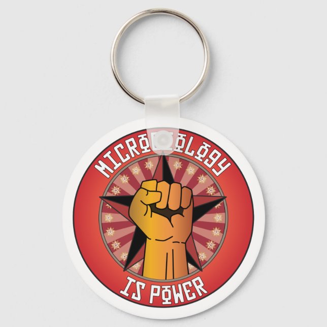 Microbiology Is Power Key Ring (Front)