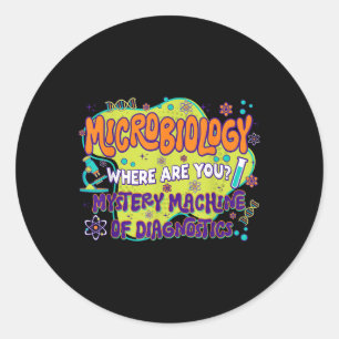 Microbiology Lab Week 2025 Mystery Machine Of Diag Classic Round Sticker