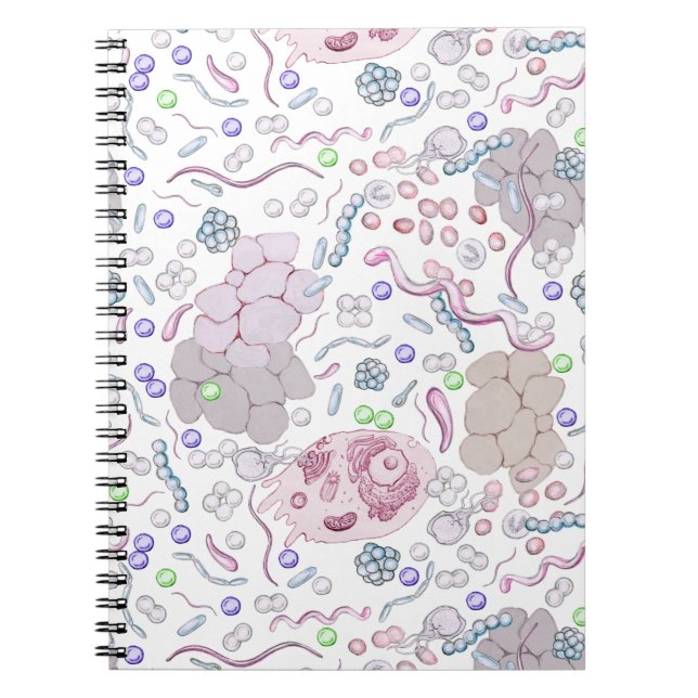 Microbiology Pattern Spiral Notebook (Front)