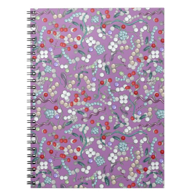 Microbiology Pattern Spiral Notebook (Front)