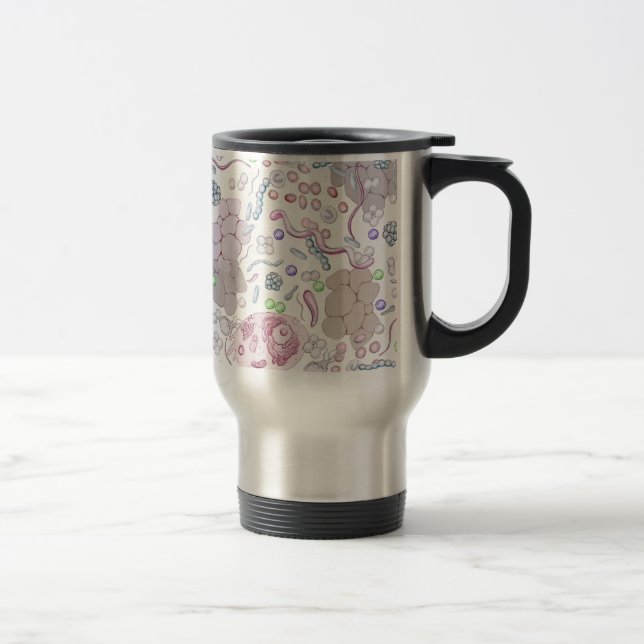 Microbiology Pattern Travel Mug (Right)