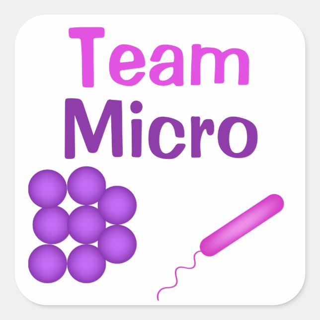 Microbiology Pride With Team Micro Square Sticker (Front)