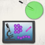 Microbiology Trifold Wallet<br><div class="desc">Microscope and the things it sees; Staph,  Strep and E coli.</div>