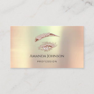 Microblade Lashes Brows Makeup Eye Rose Copper Business Card