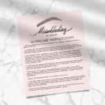 Microblading Aftercare Instruction Blush Pink Flyer<br><div class="desc">Microblading Aftercare Instruction Elegant Blush Pink Flyers.</div>
