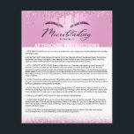Microblading Aftercare Instruction Pink Drips  Flyer<br><div class="desc">Microblading Aftercare Instruction Modern Pink Glitter Drips Flyers.</div>