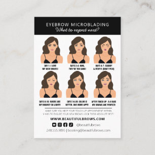 Microblading Aftercare Instructions & Appointment  Business Card