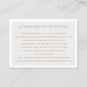 Microblading Aftercare Instructions Grey  Business Card
