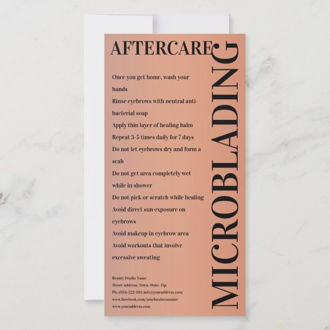 Microblading Aftercare Peony Pink_Example Thank Yo You Card (Front)