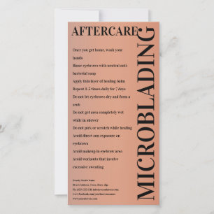 Microblading Aftercare Peony Pink_Example Thank Yo You Card