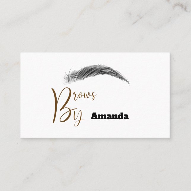 Microblading artist in brown colour business card (Front)