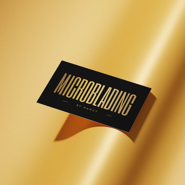 Microblading Black And Gold  Business Card (Creator Uploaded)