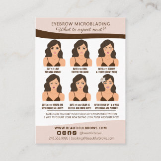 Microblading Brow Aftercare Appointment Reminder Enclosure Card
