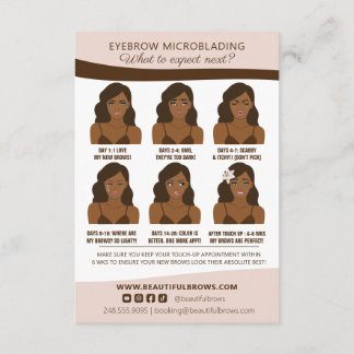 Microblading Brow Aftercare & Appointment Reminder Enclosure Card
