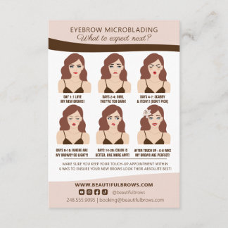 Microblading Brow Aftercare & Appointment Reminder Enclosure Card