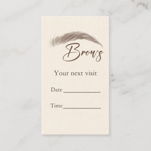 Microblading Brows Salon Appointment card (Front)