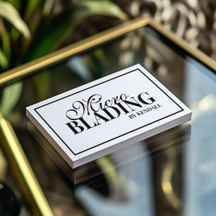 Microblading Eyebrow Permanent Makeup Black Border Business Card