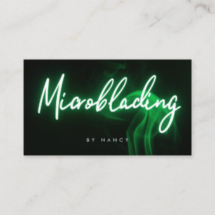 Microblading Neon Green Business Card