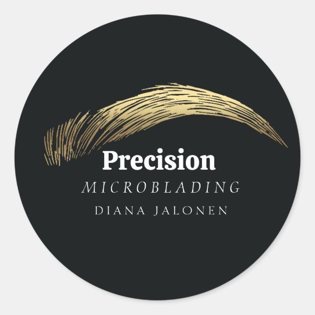 Microblading PMU Artist Salon Classic Round Sticker (Front)