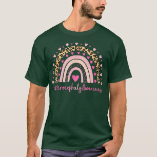 Microcephaly Awareness Pink Heart Leopard Rainbow  T-Shirt