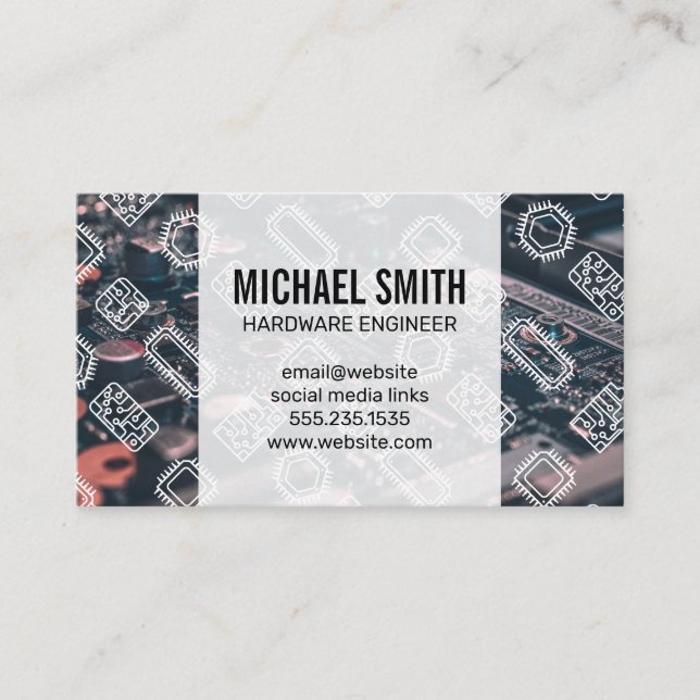Microchip Pattern | Motherboard Technology Business Card (Front)