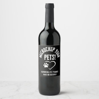 Microchip Your Pets Wine Bottle Label