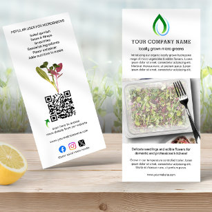 Microgreen Grower QR Code Publicity & Information Rack Card