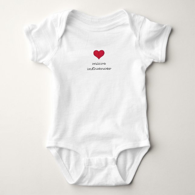 MicroInfluencer Baby Body Suit Red Heart Bodysuit (Front)