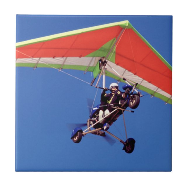 Microlight Flying In Sky, Western Cape Tile (Front)