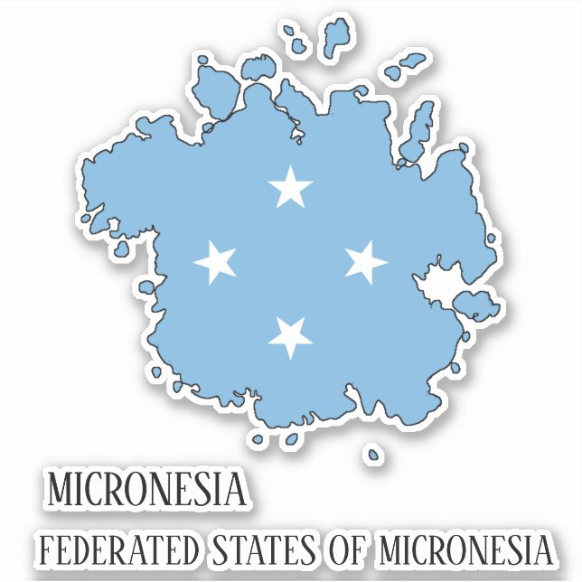 Micronesia Flag Map Outline (Front)