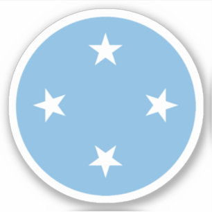 Micronesia Flag Round Sticker