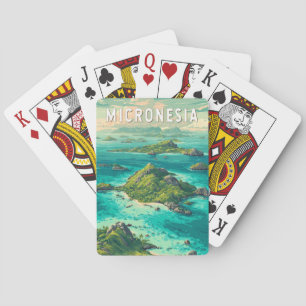 Micronesia Illustration Travel Art Vintage Playing Cards