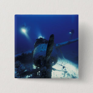 Micronesia, Palau, World Heritage Site. Divers 15 Cm Square Badge