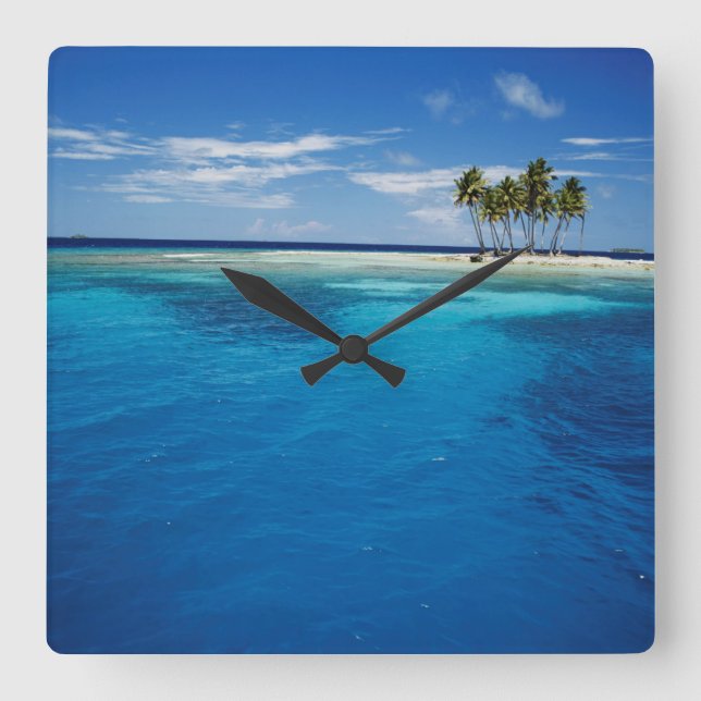 Micronesia, Tonowas, View of idyllic tropical Square Wall Clock (Front)