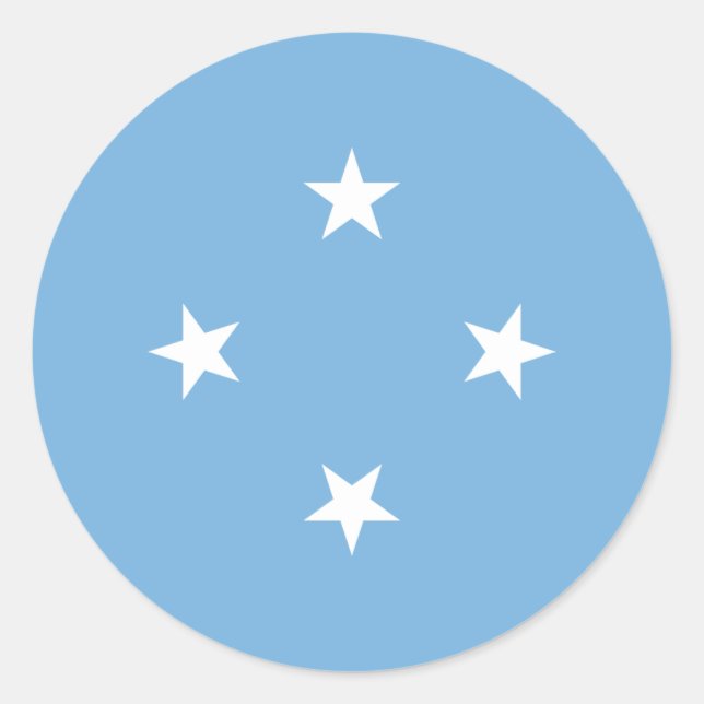 Micronesian Flag, Federated States of Micronesia Classic Round Sticker (Front)