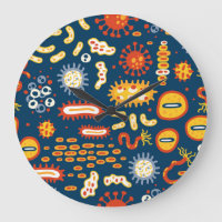 Microorganisms Dark Blue: Biology Pattern