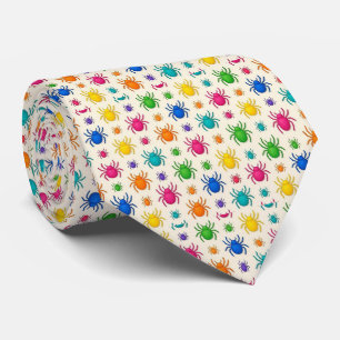 Micropattern Spider Neck Tie Rainbow Colourful