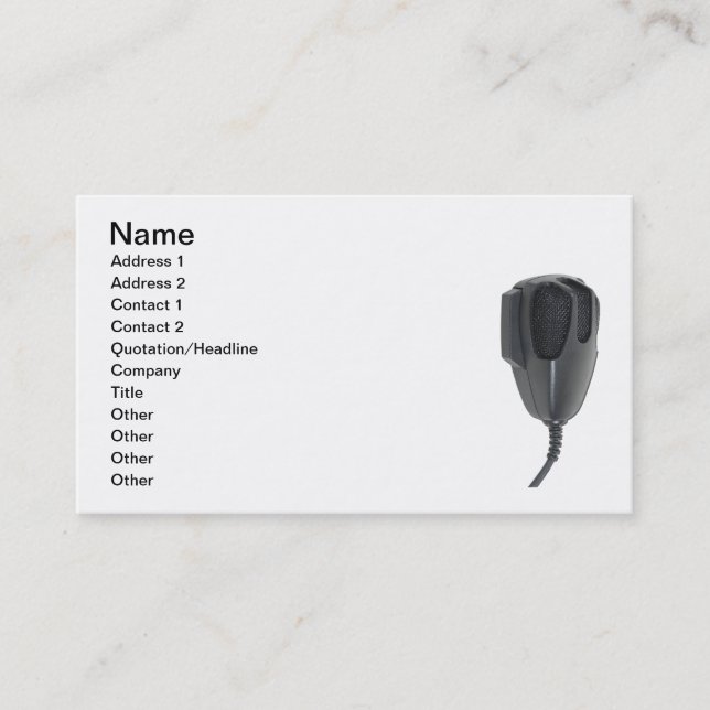Microphone020511, Name, Address 1, Address 2, C... Business Card (Front)