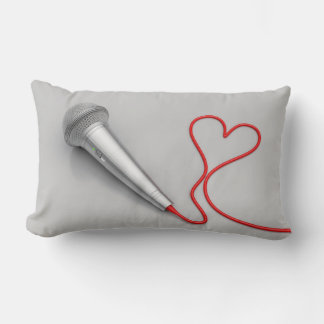 Microphone and red heart lumbar cushion