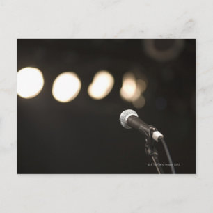 Microphone and Spotlights Postcard