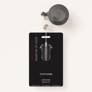 Microphone Badge ID Badge