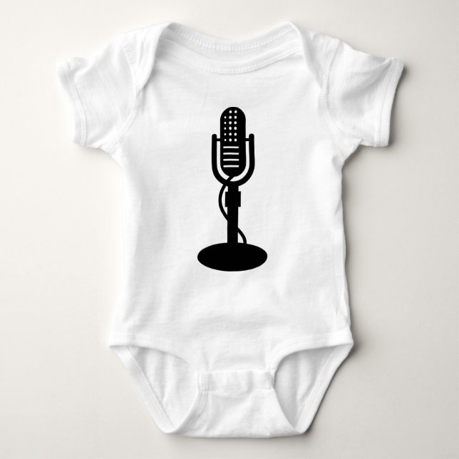 Microphone - Black Baby Bodysuit (Front)