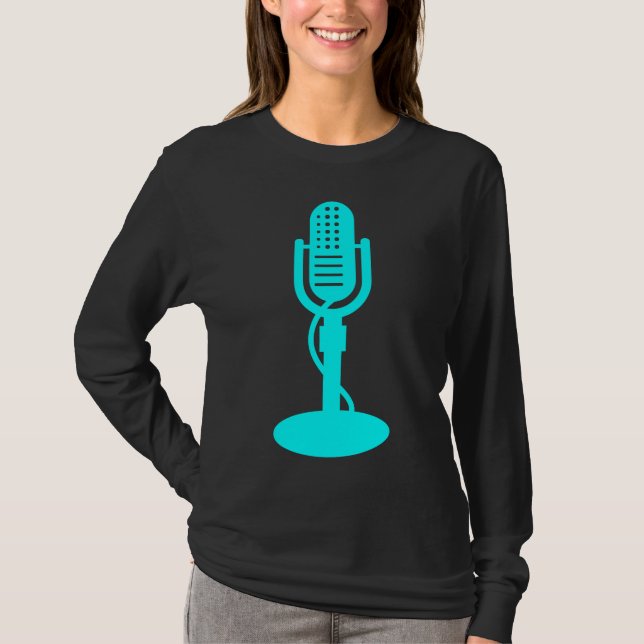 Microphone - Cyan T-Shirt (Front)