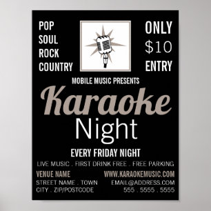 Microphone Design, Karaoke Event Advertising Poster
