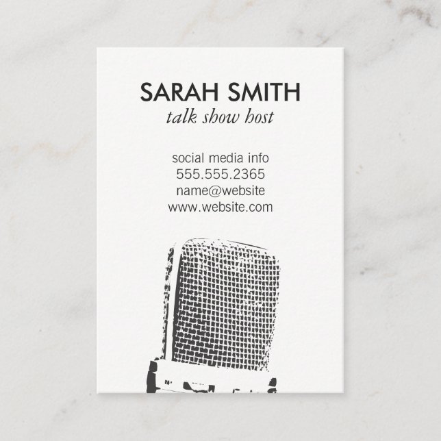 Microphone / Entertainment Business Card (Front)