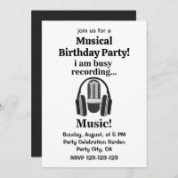 Microphone Headphone Musical Birthday Party