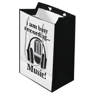Microphone Headphone Recording Music Medium Gift Bag