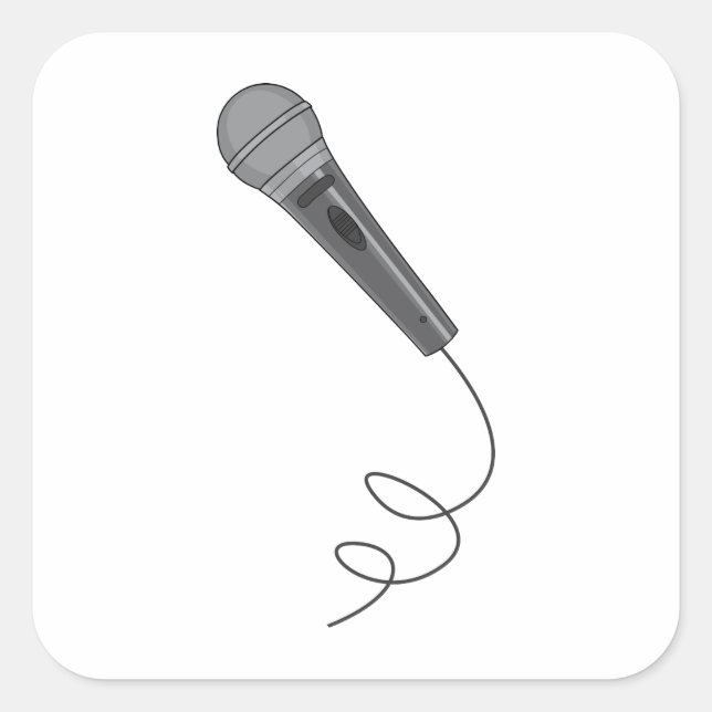 Microphone Mike ~ Audio Sound Music Square Sticker (Front)